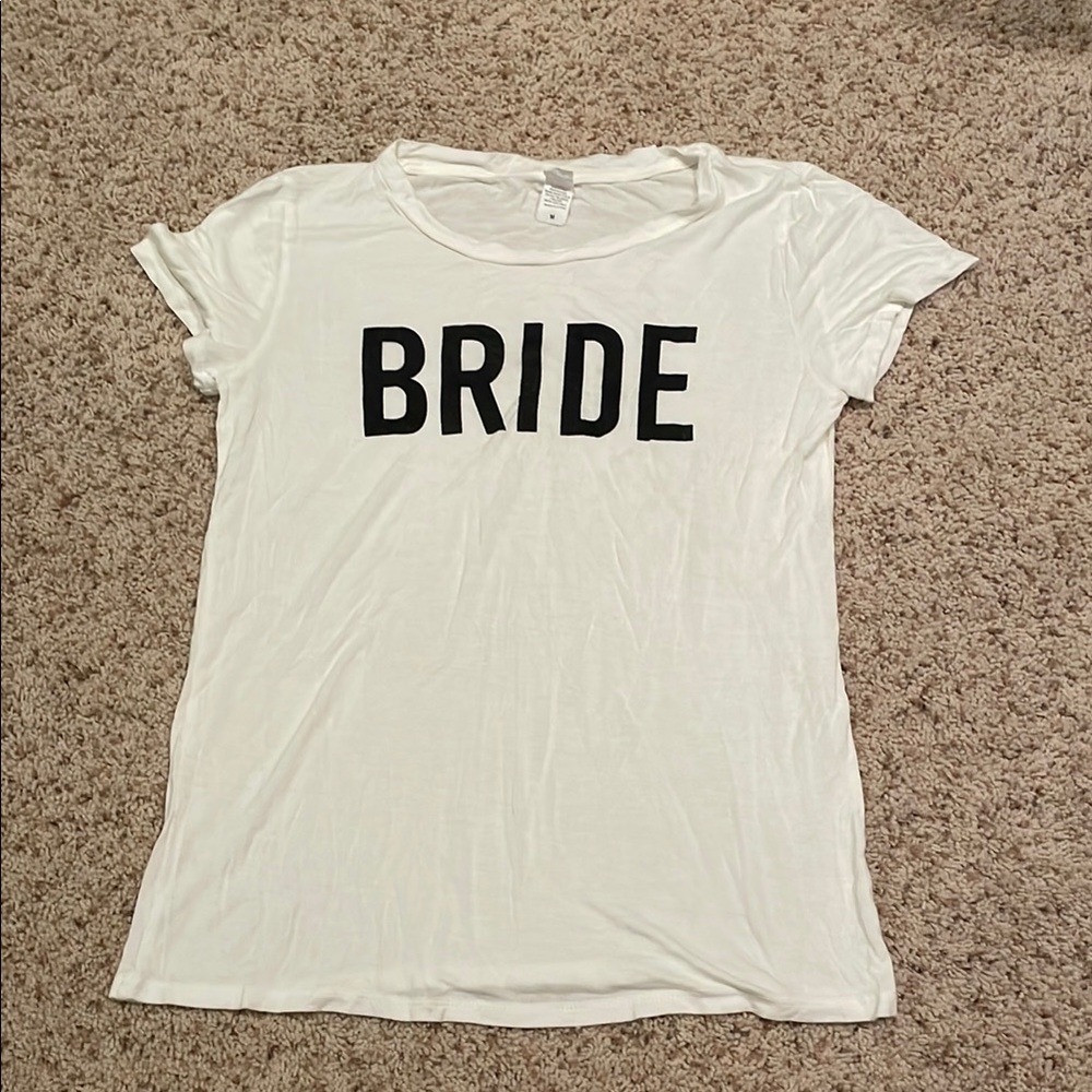 Elegant White 'Bride' Short Sleeve Tee
